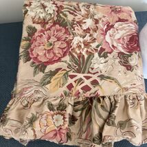 Ralph Lauren Guinevere Aragon Medieval Ruffled Queen Flat Sheet Sateen V... - $89.05