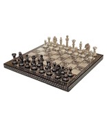 Collectible 100% Brass Vintage Chess board game set with brass coins Pawns - £151.17 GBP