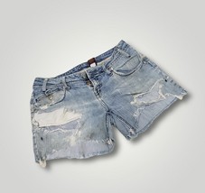 Destroyed &amp; Distressed Low Rise Jean Cut Off Booty Short Shorts Size 9 Zana Di - £14.15 GBP