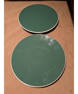 Lot of 2 Sasaki Colorstone Hunter Green Glossy Dinner Plates, 10-3/4&quot; di... - £15.23 GBP