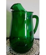 1970&#39;s Dark Green Glass ~ 1 Quart ~ Unique Beverage Pitcher ~ Stands 8.2... - €42,80 EUR