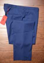 Hugo Boss Men&#39;s Simmons 100% Wool Reg Fit Blue Dress Pants Unhemmed EU 52 US 36 - £60.92 GBP
