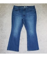 Lee Regular Fit Boot Cut Mid Rise Women&#39;s Size 18P 5-Pocket Blue Denim J... - $17.97