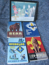 Vintage 50&#39;s &amp; 60&#39;s Boy Scout Books Webelos, Bear, Lion-Webelos, Framed Plaque  - £19.10 GBP