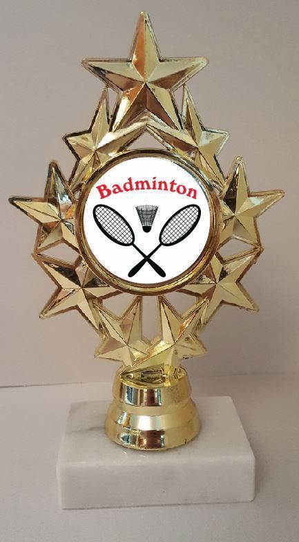 Primary image for Badminton Trophy 7" Tall  AS LOW AS $3.99 each FREE SHIPPING T04N6
