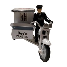 Vintage Die Cast See&#39;s Candies Motorcycle with Sidecar and Driver Collectible - £22.15 GBP
