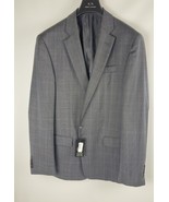 AX Armani Exchange Men&#39;s Modern-Fit Wool Plaid Blazer in Grey/Blue-38R - $125.88