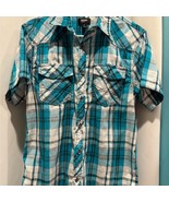 Urban Blue Plaid Short Sleeve Shirt - €17,05 EUR