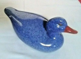 Mallard Duck Ceramic Blue Speckled Vintage Rare Hand Painted Figurine - £23.41 GBP
