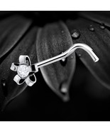 925 Sterling Silver Hollow Petal Flower Floral Nose Stud Screw Pin Elega... - $182.62 MXN
