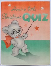 Vintage c1940 Christmas Quiz Card Teddy Bear Full Opening Card Happy New... - £11.74 GBP