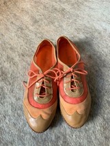 Authentic Cole Haan Tan Leather, Orange Suede &amp; Orange Mesh Driving Shoe... - $29.69