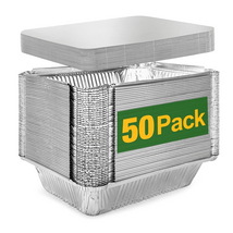 Aluminum Pans with Lids, Disposable Tin Foil Pans 8.5&quot; X 6&quot; 50 Count - $882.24 MXN