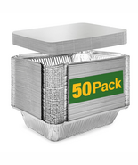 Aluminum Pans with Lids, Disposable Tin Foil Pans 8.5&quot; X 6&quot; 50 Count - $882.24 MXN