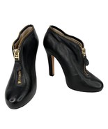 Diane von Furstenberg Black Camilla Zipper Booties 8.5M 5&quot; Heels - £51.06 GBP