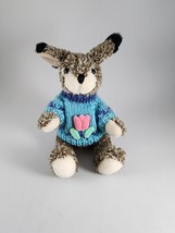 Hug Fun Jointed Plush Toy Bunny Rabbit blue tulip Sweater 1999 Stuffed Animal - £9.99 GBP