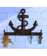 Cast Iron Rustic Sailor Nautical Sea Ship Anchor 4 Pegs Quadruple Wall Hook - £19.63 GBP