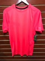 NEW Men&#39;s Active slim T-Shirt Running Crew Neck Neon Coral Pink Old Navy Medium - £15.63 GBP