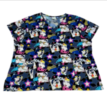 Wonder Woman Scrub Top Shirt Plus Size 2XL - 3XL Black Gray Nurse Vet Te... - $18.99