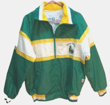 North Dakota State Bison Hockey NCAA Vintage 90s Green Sewn Zip Nylon Jacket L - $208.37