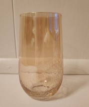 1 pc Pier 1 Crackle Golden Luster Amber Highball Tumbler Water Tea Glass - £13.86 GBP