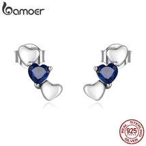 925 Silver Simple Love Earrings for Women Lover New Model Fashion Stud Earrings  - $21.16