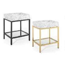 26&quot; Gold or Black Stainless Steel Bathroom Vanity Artificial Marble Sink - £519.62 GBP+