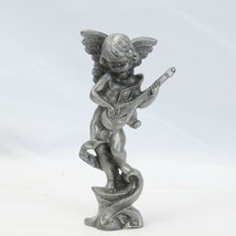 Pewter Angel Figurine with Lute 4&quot; Tall  - £20.67 GBP