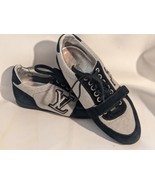 Louis Vuitton Black Grey Fabric Suede Top Shoes Sneakers GO 1111 B Men U... - $880.06 CAD