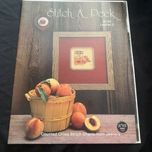 Stitch A Peck Peaches Canning Peach Pit Counted Cross Stitch Jeane’s Leaflet 2 - £4.15 GBP