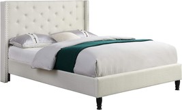 Full Upholstered Platform Bed Frame, 51&quot; Tall Headboard, Button Tufted, ... - $259.95