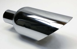 Exhaust Tip 2.25&quot; Inlet 5.00&quot; Outlet 12.00&quot; Long Slant Chrome Wesdon Exh... - £46.73 GBP