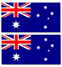 x2 Australia Australian Country Flag Car Truck Window Bumper Sticker Decals 4&quot; - £3.35 GBP