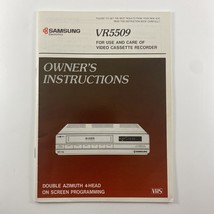 Samsung VR5509 Video Cassette Recorder VCR Owner&#39;s Instruction Manual - £8.79 GBP