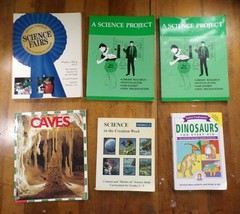 6 Science/Science Fair Book Lot for School/Homeschooling: Dinosaurs, Caves - £3.14 GBP