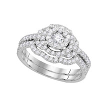 14k White Gold Diamond Round Bridal Wedding Engagement Ring Band Set 5/8 Ctw - £1,118.09 GBP