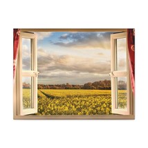 Canvas Print Wall Art Window Field View Nature Photography Realism Scenic Lands - £71.87 GBP+