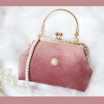 Beads Chain Bag Two Straps Vintage Metal Hand Shell Bags Velvet Women Shoulder C - $45.06