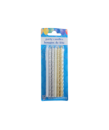 4&quot; Long Birthday Party Candles White Gold Silver Twisted 12pc Set - $99.95 MXN