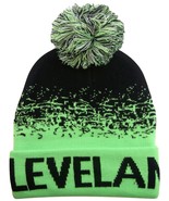 Cleveland Men&#39;s Cuffed Digital Fade Soft Winter Knit Beanie Pom Hats Bla... - $20.44 CAD