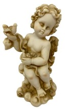 Vintage Resin Cherub Holding Bird Figurine 5&quot; - $14.24