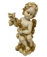 Vintage Resin Cherub Holding Bird Figurine 5&quot; - €12,26 EUR