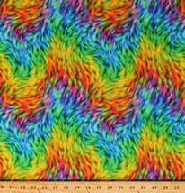 Cotton Rainbow Fur-look Colorful Multicolor Fabric Print by the Yard D653.20 - £9.55 GBP