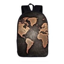 World map / London scape / Eiffel tower Backpack Men Women Ruack Travel Bag Chil - £117.16 GBP