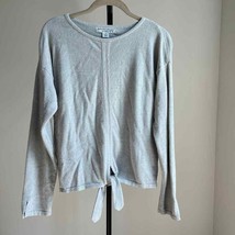 Barefoot Dreams Cozy Chic Ultra Lite Tie-Front Knit Top Gray Small - £27.05 GBP