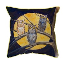 Betsy Drake Night Owls Large Indoor Outdoor Pillow 18x18 - £36.85 GBP
