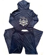 Juicy Couture Bling Crown Velour Tracksuit Hoodie &amp; Pants Set Regal Blue... - €81,57 EUR