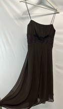 Liz Claiborne A Line Fit &amp; Flare Vtg Dress Chiffon Brown Lined 2 - £23.51 GBP