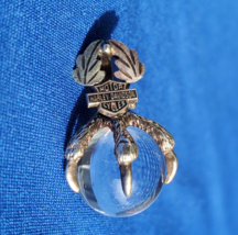 10K YELLOW GOLD ROSE GOLD HARLEY DAVIDSON CRYSTAL BALL CLAW PENDANT CHAR... - $755.25