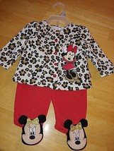 DISNEY BABY GIRL&#39;S 2-PC POLYESTER KNIT SUIT-NWOT-MINNIE MOUSE-RED PANTS-... - £8.98 GBP